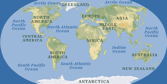 world map outline with countries. Asia, and individual countries